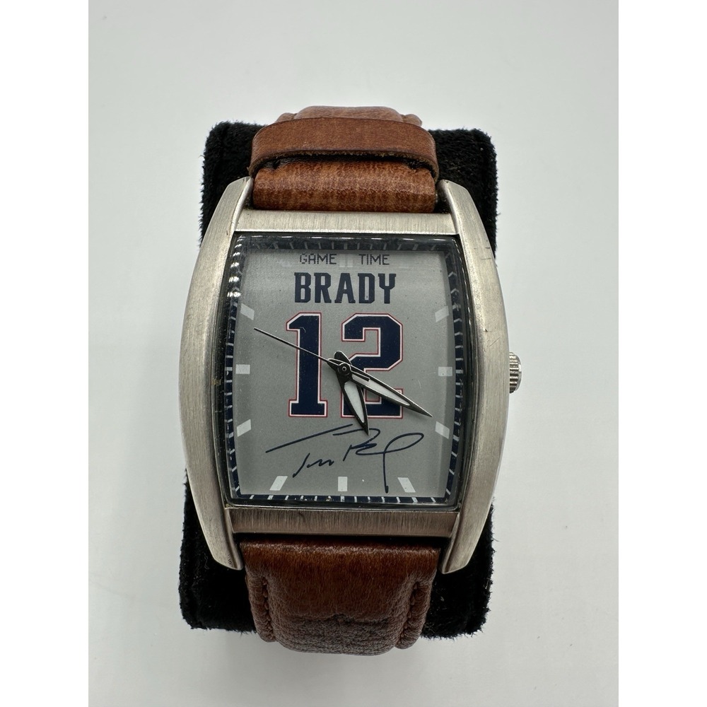 Tom Brady Game Time Watch Patriots #12 Leather Band New Battery Works